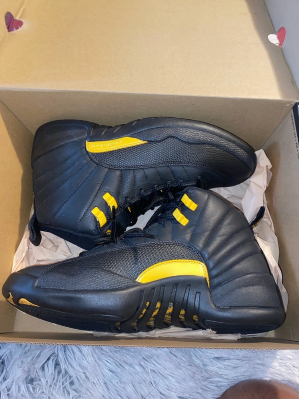 Jordan Men’s Athletic Shoes Black with Yellow Accents